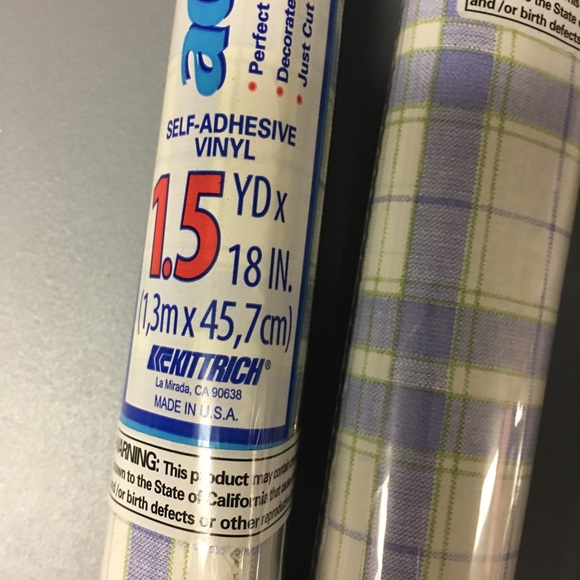 Adhesive Vinyl Roll (3) 1.5yd X 18in — Plaid Print - Picture 3 of 3
